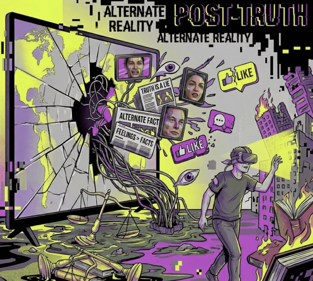 Dijital Fabl: Nihilist Penguen, Wilson ve Punch Ekseninde 2026’nın Ruh Hali Post-truth nedir?Post-truth (gerçek ötesi), nesnel gerçeklerin kamuoyunu şekillendirmede kişisel inançlardan ve duygulardan daha az etkili olması durumudur.